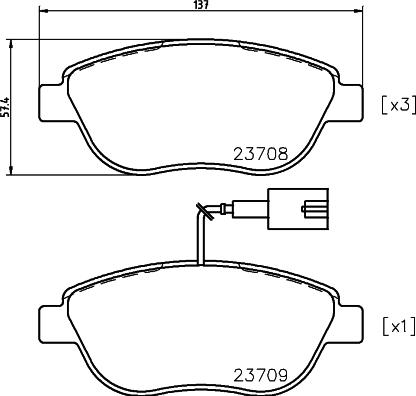 HELLA PAGID 8DB 355 018-831 - Bremžu uzliku kompl., Disku bremzes adetalas.lv