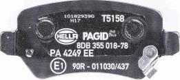 HELLA PAGID 8DB 355 018-781 - Bremžu uzliku kompl., Disku bremzes adetalas.lv