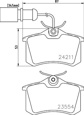 HELLA PAGID 8DB 355 013-131 - Bremžu uzliku kompl., Disku bremzes adetalas.lv