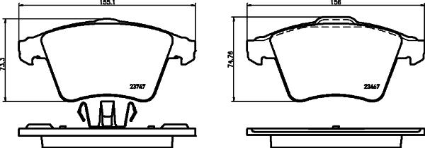 HELLA PAGID 8DB 355 013-811 - Bremžu uzliku kompl., Disku bremzes adetalas.lv