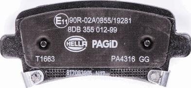 HELLA PAGID 8DB 355 012-991 - Bremžu uzliku kompl., Disku bremzes adetalas.lv