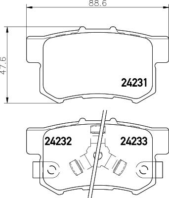 HELLA PAGID 8DB 355 024-351 - Bremžu uzliku kompl., Disku bremzes adetalas.lv