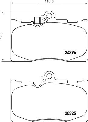 HELLA PAGID 8DB 355 012-121 - Bremžu uzliku kompl., Disku bremzes adetalas.lv