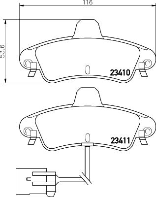 HELLA PAGID 8DB 355 012-201 - Bremžu uzliku kompl., Disku bremzes adetalas.lv