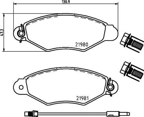 HELLA PAGID 8DB 355 019-301 - Bremžu uzliku kompl., Disku bremzes adetalas.lv