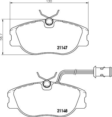 HELLA PAGID 8DB 355 017-781 - Bremžu uzliku kompl., Disku bremzes adetalas.lv