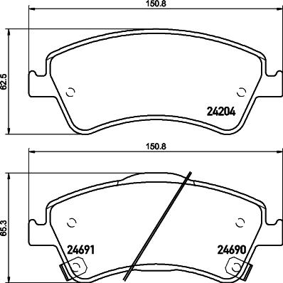 HELLA PAGID 8DB 355 029-721 - Bremžu uzliku kompl., Disku bremzes adetalas.lv