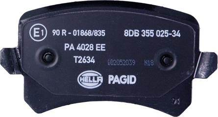 HELLA PAGID 8DB 355 025-341 - Bremžu uzliku kompl., Disku bremzes adetalas.lv