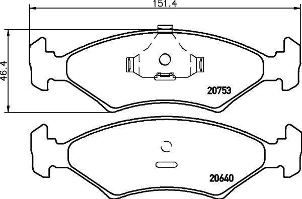 HELLA PAGID 8DB 355 026-781 - Bremžu uzliku kompl., Disku bremzes adetalas.lv