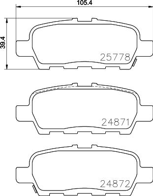 HELLA PAGID 8DB 355 020-401 - Bremžu uzliku kompl., Disku bremzes adetalas.lv