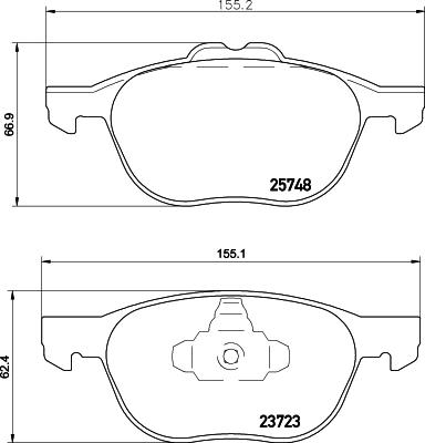 HELLA PAGID 8DB 355 020-411 - Bremžu uzliku kompl., Disku bremzes adetalas.lv