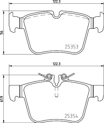 HELLA PAGID 8DB 355 021-831 - Bremžu uzliku kompl., Disku bremzes adetalas.lv