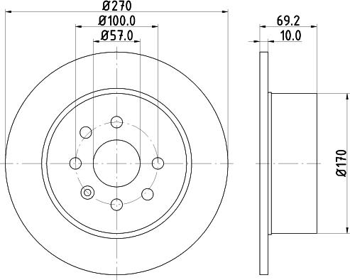 HELLA PAGID 8DD 355 104-661 - Bremžu diski adetalas.lv