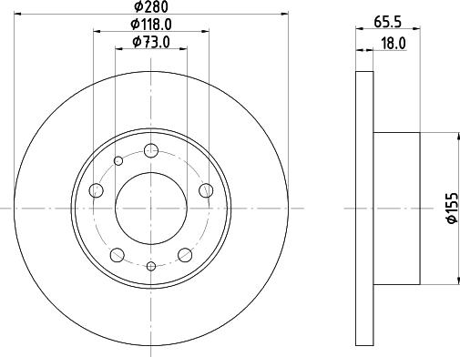 HELLA PAGID 8DD 355 104-391 - Bremžu diski adetalas.lv