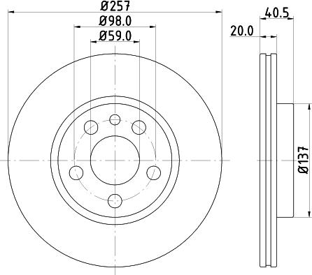 HELLA PAGID 8DD 355 105-621 - Bremžu diski adetalas.lv