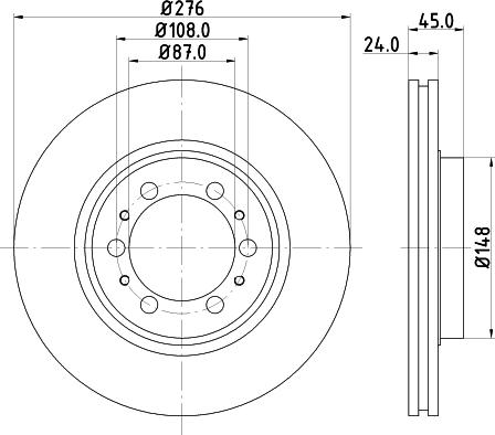 HELLA PAGID 8DD 355 105-131 - Bremžu diski adetalas.lv