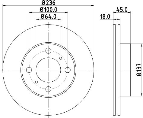 HELLA PAGID 8DD 355 105-771 - Bremžu diski adetalas.lv