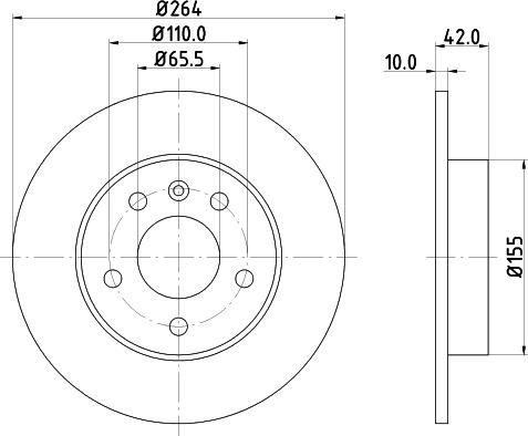 HELLA PAGID 8DD 355 106-111 - Bremžu diski adetalas.lv