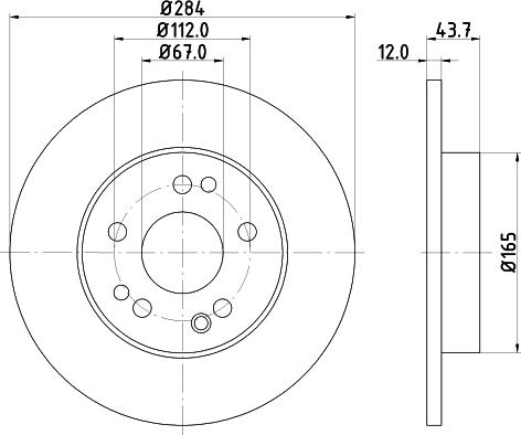 HELLA PAGID 8DD 355 100-931 - Bremžu diski adetalas.lv