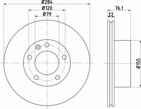 HELLA PAGID 8DD 355 100-501 - Bremžu diski adetalas.lv