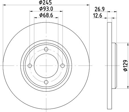 HELLA PAGID 8DD 355 100-021 - Bremžu diski adetalas.lv