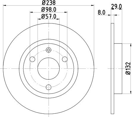 HELLA PAGID 8DD 355 101-451 - Bremžu diski adetalas.lv