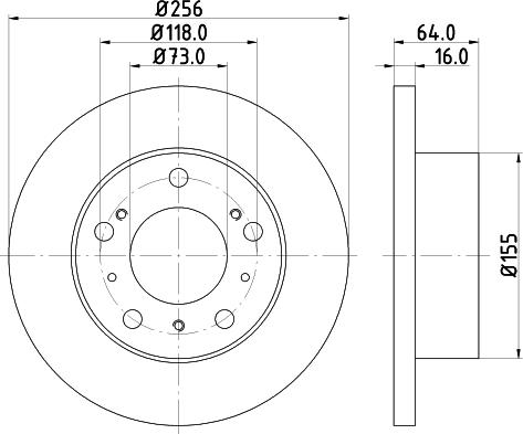 HELLA PAGID 8DD 355 101-121 - Bremžu diski adetalas.lv