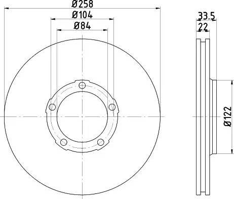 HELLA PAGID 8DD 355 108-471 - Bremžu diski adetalas.lv