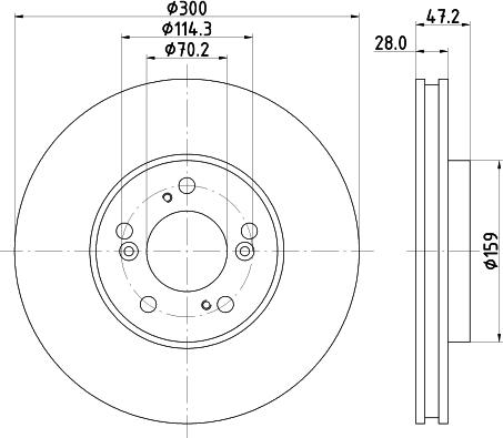 HELLA PAGID 8DD 355 108-141 - Bremžu diski adetalas.lv