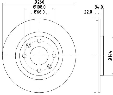 HELLA PAGID 8DD 355 108-351 - Bremžu diski adetalas.lv