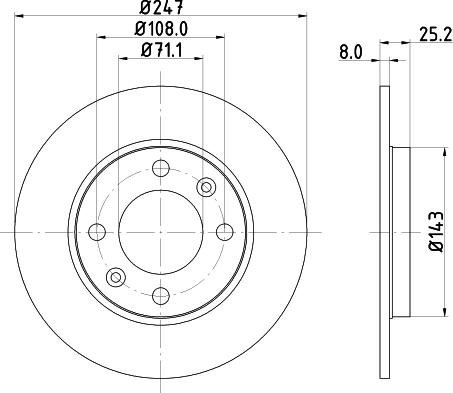 HELLA PAGID 8DD 355 124-371 - Bremžu diski adetalas.lv