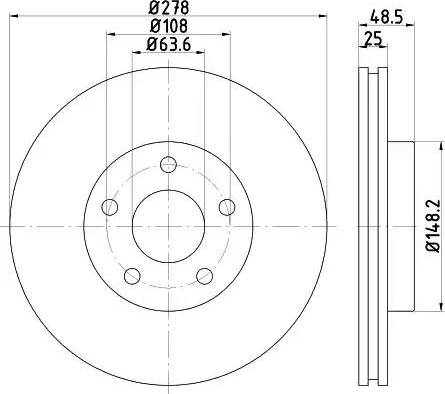 HELLA PAGID 8DD 355 119-491 - Bremžu diski adetalas.lv