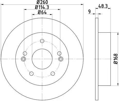 HELLA PAGID 8DD 355 115-031 - Bremžu diski adetalas.lv