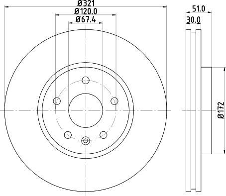 HELLA PAGID 8DD 355 129-091 - Bremžu diski adetalas.lv