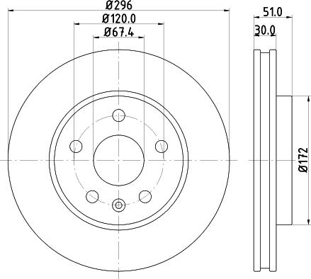 HELLA PAGID 8DD 355 116-031 - Bremžu diski adetalas.lv