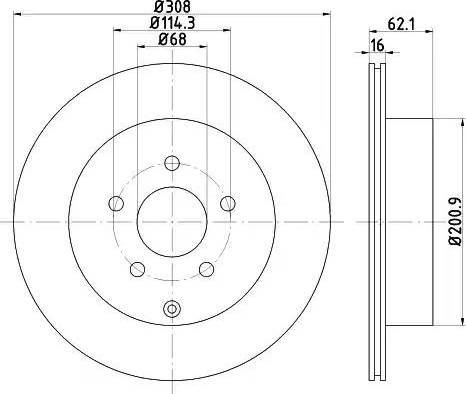 HELLA PAGID 8DD 355 113-031 - Bremžu diski adetalas.lv