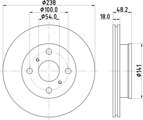 HELLA PAGID 8DD 355 133-901 - Bremžu diski adetalas.lv