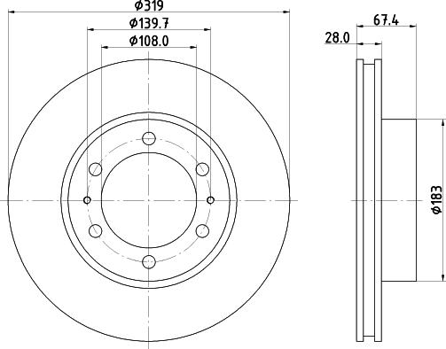 HELLA PAGID 8DD 355 126-771 - Bremžu diski adetalas.lv