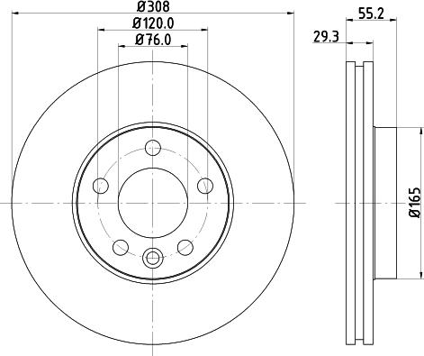 HELLA PAGID 8DD 355 128-021 - Bremžu diski adetalas.lv