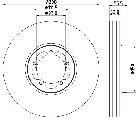 HELLA PAGID 8DD 355 123-131 - Bremžu diski adetalas.lv