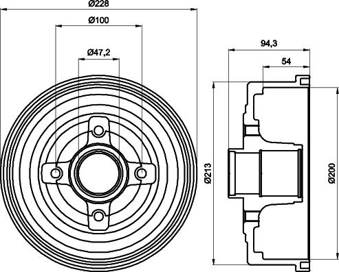 HELLA PAGID 8DT 355 300-411 - Bremžu trumulis adetalas.lv