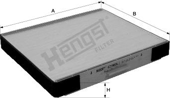 Hengst Filter E3985LI - Filtrs, Salona telpas gaiss adetalas.lv