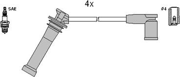 HITACHI 134955 - Augstsprieguma vadu komplekts adetalas.lv