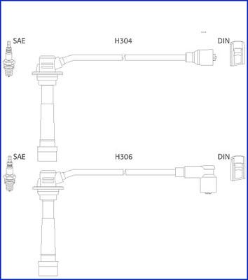 HITACHI 134242 - Augstsprieguma vadu komplekts adetalas.lv