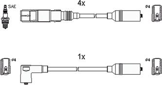 HITACHI 134267 - Augstsprieguma vadu komplekts adetalas.lv