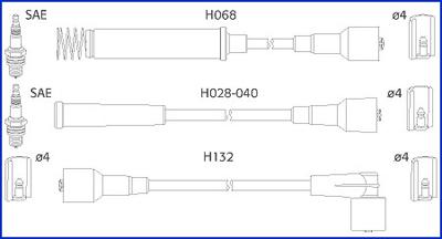 HITACHI 134214 - Augstsprieguma vadu komplekts adetalas.lv