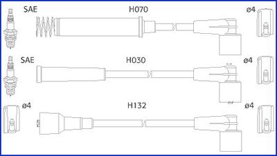 HITACHI 134226 - Augstsprieguma vadu komplekts adetalas.lv