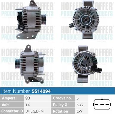 Hoffer H5514094 - Ģenerators adetalas.lv