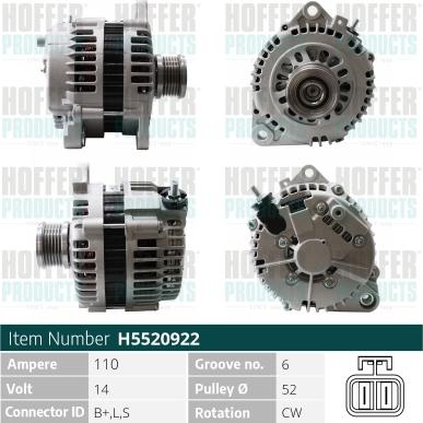 Hoffer H5520922 - Ģenerators adetalas.lv