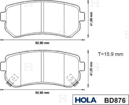 Hola BD876 - Bremžu uzliku kompl., Disku bremzes adetalas.lv